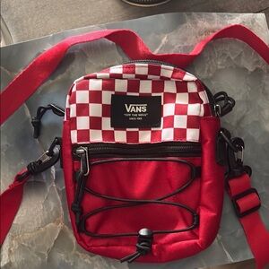 Vans Red and White Belt Bag with Checkerboard Design New without tags